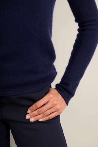 Jersey slim fit Marya 100 % cachemir, 4 hilos - Cuello redondo. - Azul marino