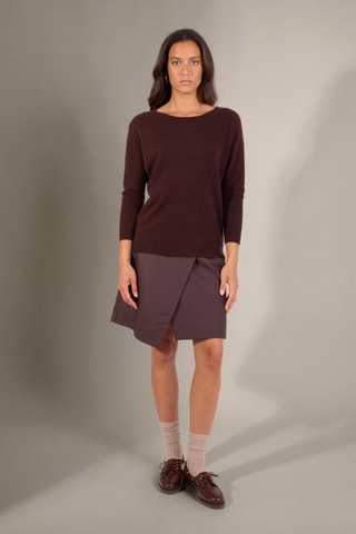 Jersey Molly 100 % cachemir, 2 hilos - Cuello redondo. - Marrón
