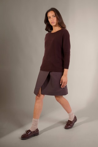 Jersey Molly 100 % cachemir, 2 hilos - Cuello redondo. - Marrón