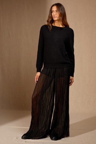 Jersey Océane 100 % cachemir, 4 hilos - Cuello redondo, 270 gr - Negro