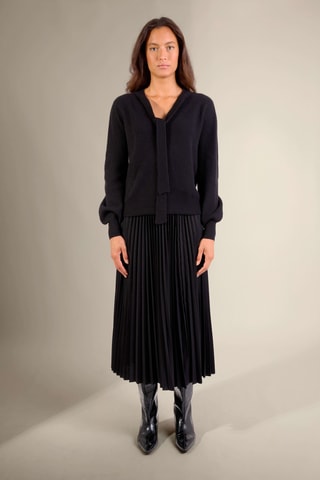 Jersey Ruba 100 % cachemir, 2 hilos - Cuello chalina, 236 gr - Negro