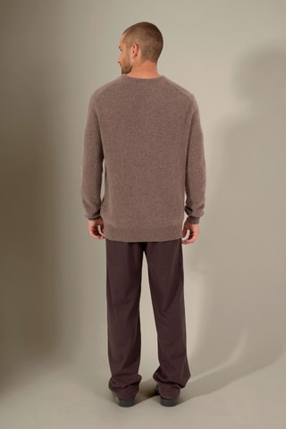 Jersey regular fit Eden 100 % cachemir, 4 hilos - Cuello redondo, 310 gr - Topo