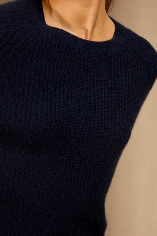 Jersey Océane 100 % cachemir, 4 hilos - Cuello redondo, 270 gr - Azul marino