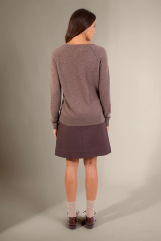 Jersey loose Penelope 100 % cachemir, 2 hilos - Cuello de pico. - Topo