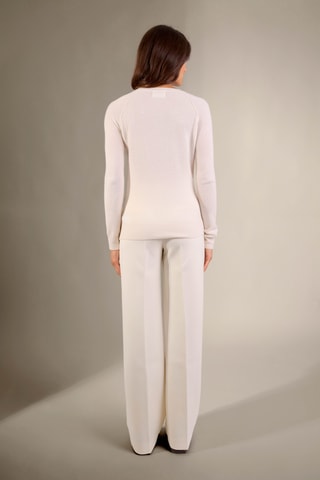 Jersey regular fit Wilma 100 % cachemir, 2 hilos - Cuello redondo. - Crudo