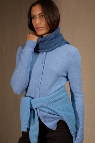 Bufanda Kelly 100 % cachemir, 2 hilos - Azul