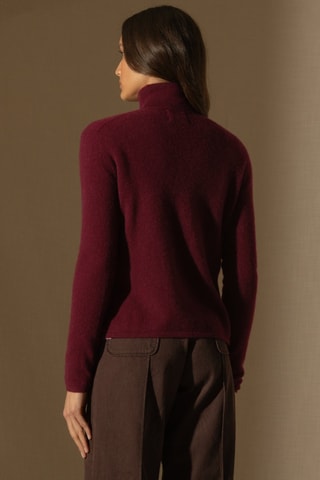 Cárdigan Paige 100 % cachemir, 2 hilos - Cuello de pico. - Burdeos