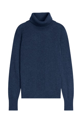 Jersey Florivien 100 % cachemir, 2 hilos - Jersey de cuello vuelto - Azul