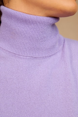 Chaleco slim fit Mary 100 % cachemir, 2 hilos - Jersey de cuello vuelto - Violeta