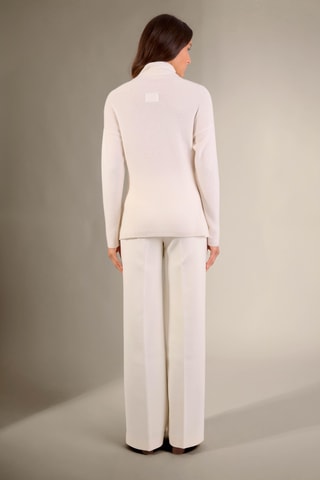 Jersey loose Cevaro 100 % cachemir, 2 hilos - Cuello chimenea - Crudo