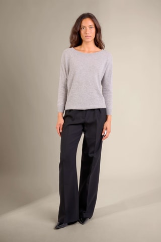 Jersey Molly 100 % cachemir, 2 hilos - Cuello redondo. - Gris claro