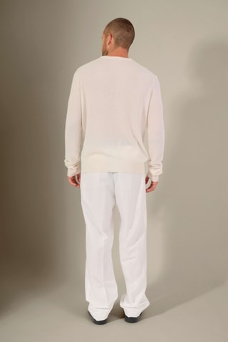Jersey regular fit Blake 100 % cachemir, 2 hilos - Cuello redondo. - Crudo