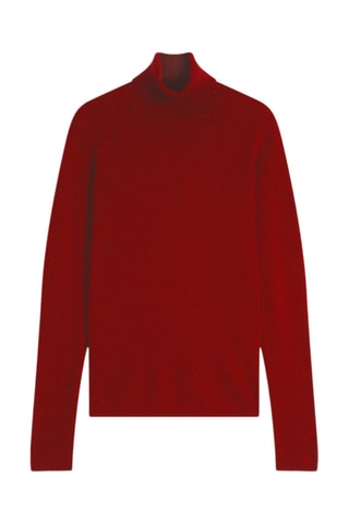 Jersey loose Ashley 100 % cachemir, 4 hilos - Cuello barco, 241 gr - Rojo