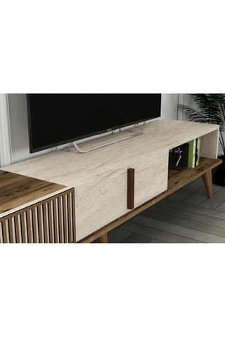 Meuble TV 2 abattants Milan - 180 x 40 x 35 cm