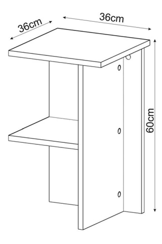 Table de chevet Leray - 36 x 60 x 36 cm