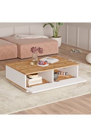 Table basse 2 abattants - 90 x 29 x 60 cm