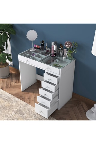 Coiffeuse 7 tiroirs BJ107 - 90 x 79,8 x 44,5 cm