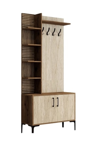 Meuble d'entrée 2 portes Viyana D - 90 x 200 x 35 cm