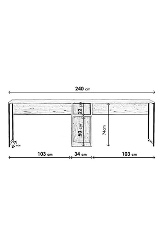 Bureau double Ikili Calisma Masasi L196 - 240 x 60 x 74 cm