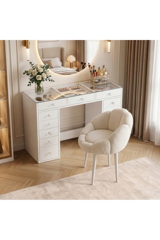 Coiffeuse et chaise - Blanc