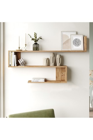 Etagère murale 3 niveaux - Imitation bois