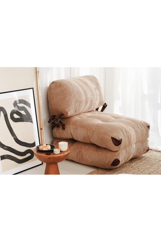 Sofa convertible Fold Kadife - Camel - Revêtement tissu
