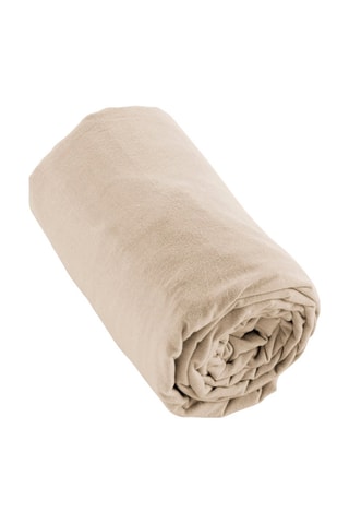 Lenzuolo sotto in flanella di cotone 170 g/m² Candice - Sabbia
