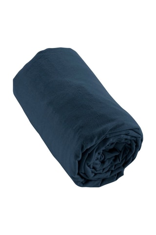 Lenzuolo sotto in flanella di cotone 170 g/m² Candice - Blu notte