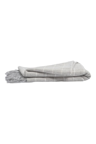 Plaid in lana Camille - Grigio e bianco - 140 x 200 cm