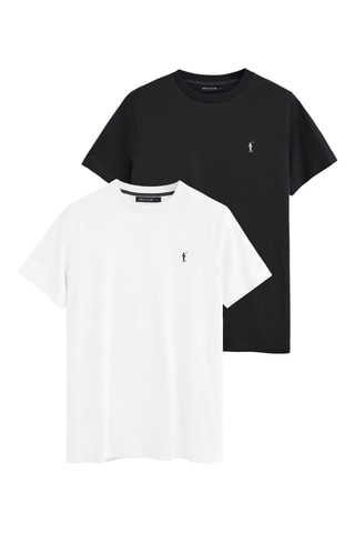 2 T-shirts regular - Blanc et noir