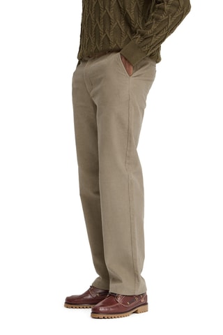 Pantalon relaxed en velours - Beige