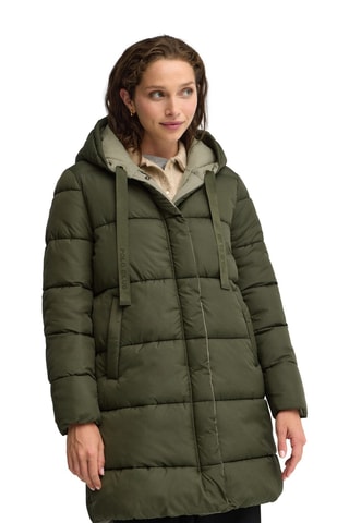 Doudoune longue réversible à capuche - Kaki