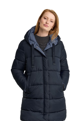 Doudoune longue réversible à capuche - Bleu marine