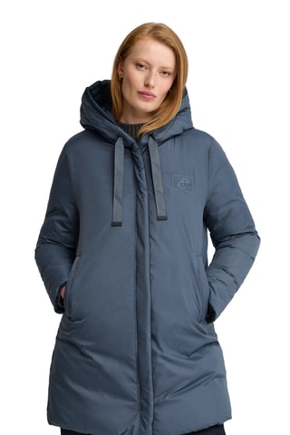 Doudoune longue réversible à capuche - Bleu marine