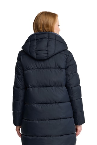 Doudoune longue réversible à capuche - Bleu marine