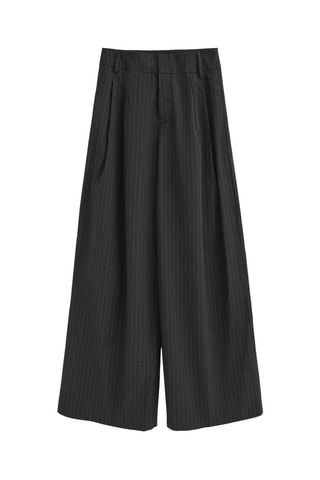 Pantalon regular taille haute - Gris foncé