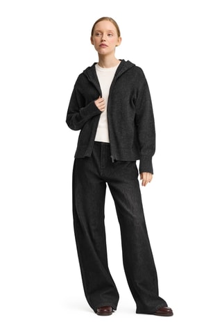 Gilet à capuche en laine - Gris foncé