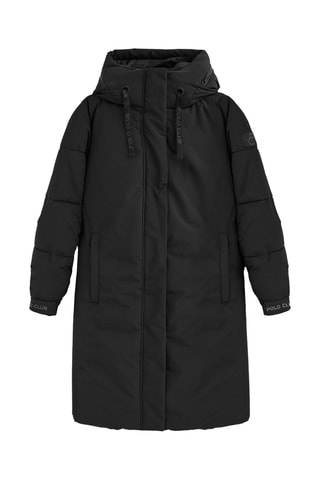 Doudoune longue à capuche - Noir
