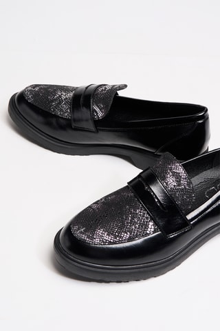 Mocassins Magenta - Zwart