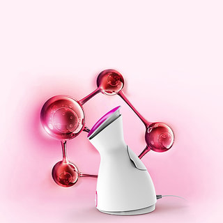 Diffusore di vapore - Inalatore facciale - Bianco e rosa - 100 ml