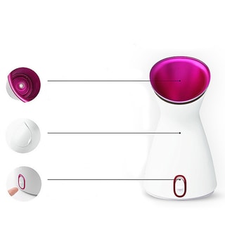 Diffusore di vapore - Inalatore facciale - Bianco e rosa - 100 ml
