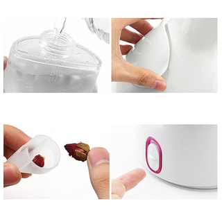 Diffusore di vapore - Inalatore facciale - Bianco e rosa - 100 ml