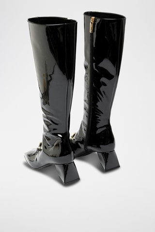 Botas de piel bovina de charol - Negro