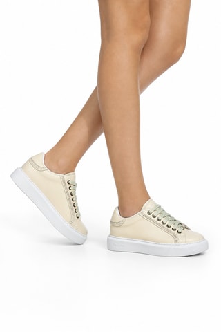 Zapatillas de piel bovina - Blanco