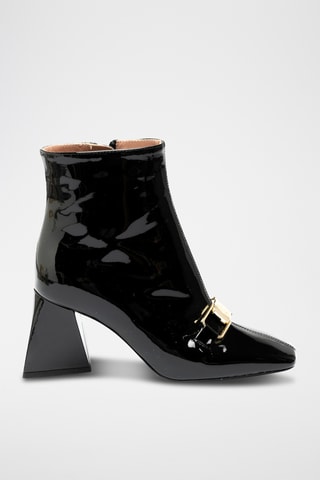 Botines de piel bovina de charol - Negro