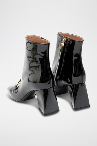 Botines de piel bovina de charol - Negro