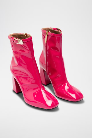 Botines de piel bovina de charol - Rosa
