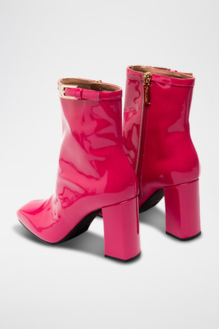 Botines de piel bovina de charol - Rosa