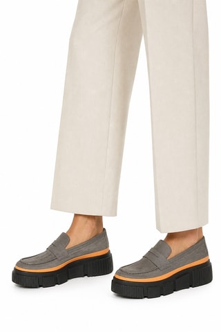 Mocasines de piel bovina con plataforma - Negro
