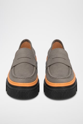 Mocasines de piel bovina con plataforma - Negro